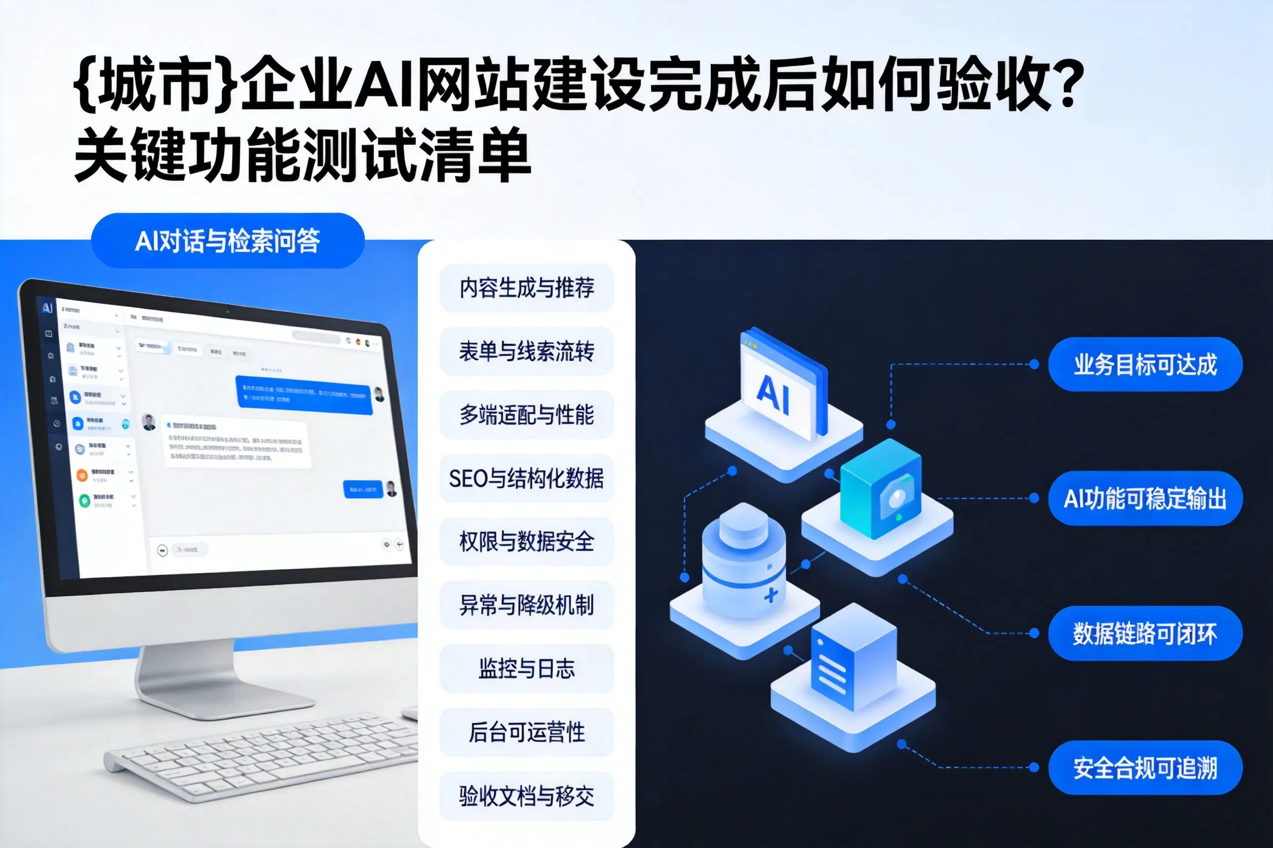 张掖企业AI网站建设完成后如何验收？关键功能测试清单