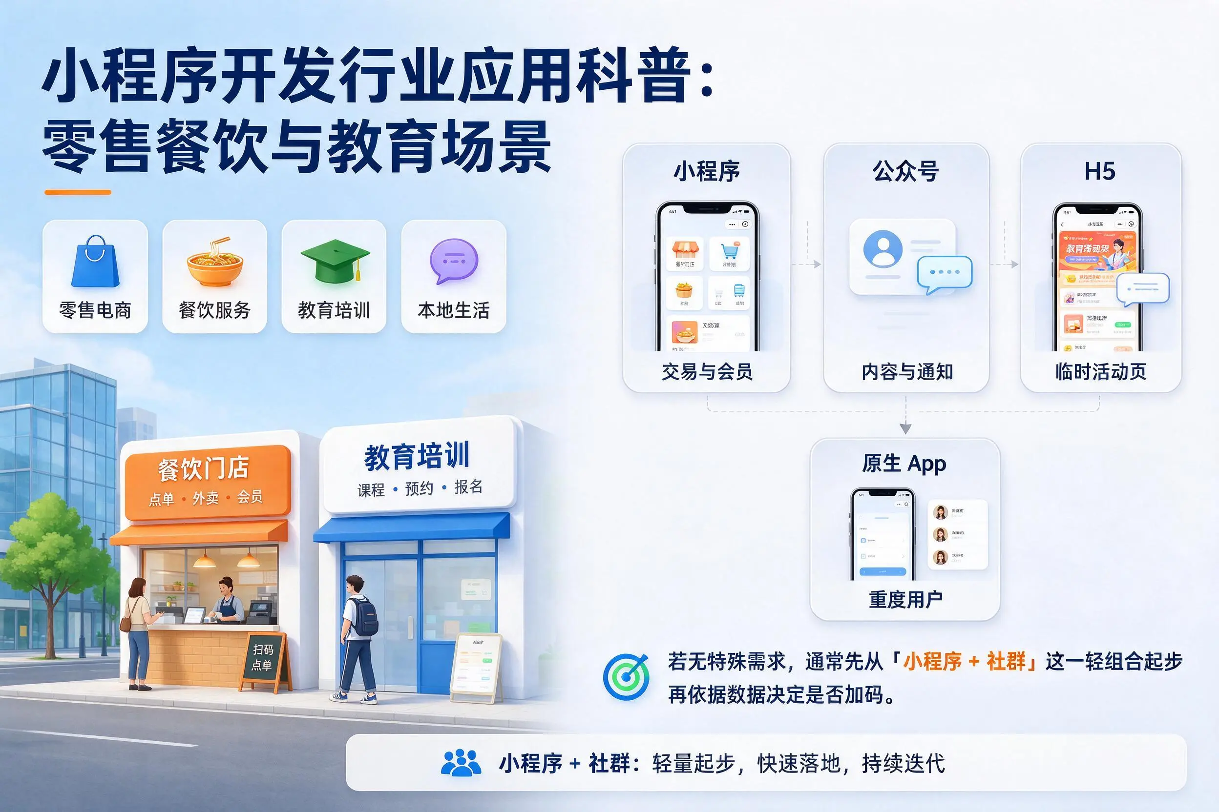 张掖小程序开发行业应用科普：零售餐饮与教育场景