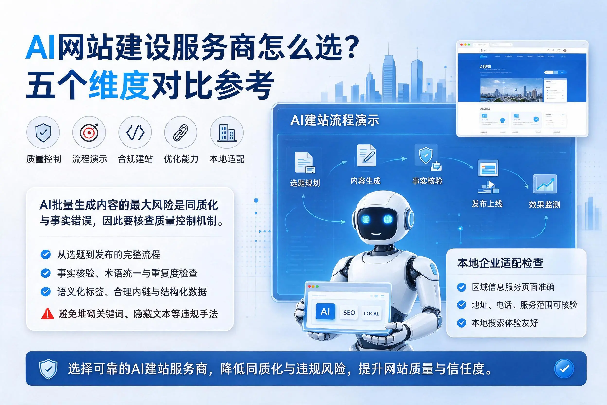 张掖AI网站建设服务商怎么选?五个维度对比参考