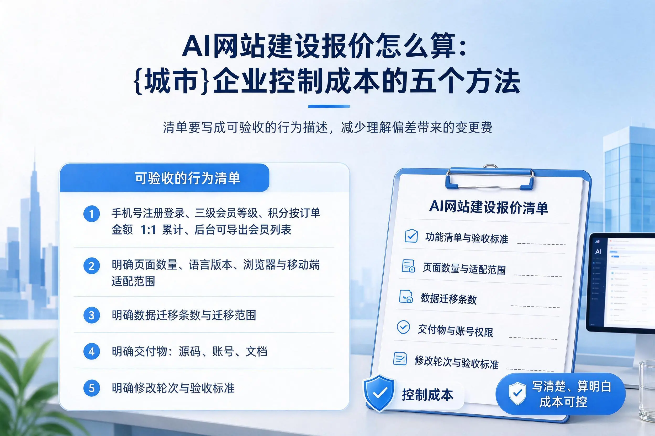 AI网站建设报价怎么算:张掖企业控制成本的五个方法